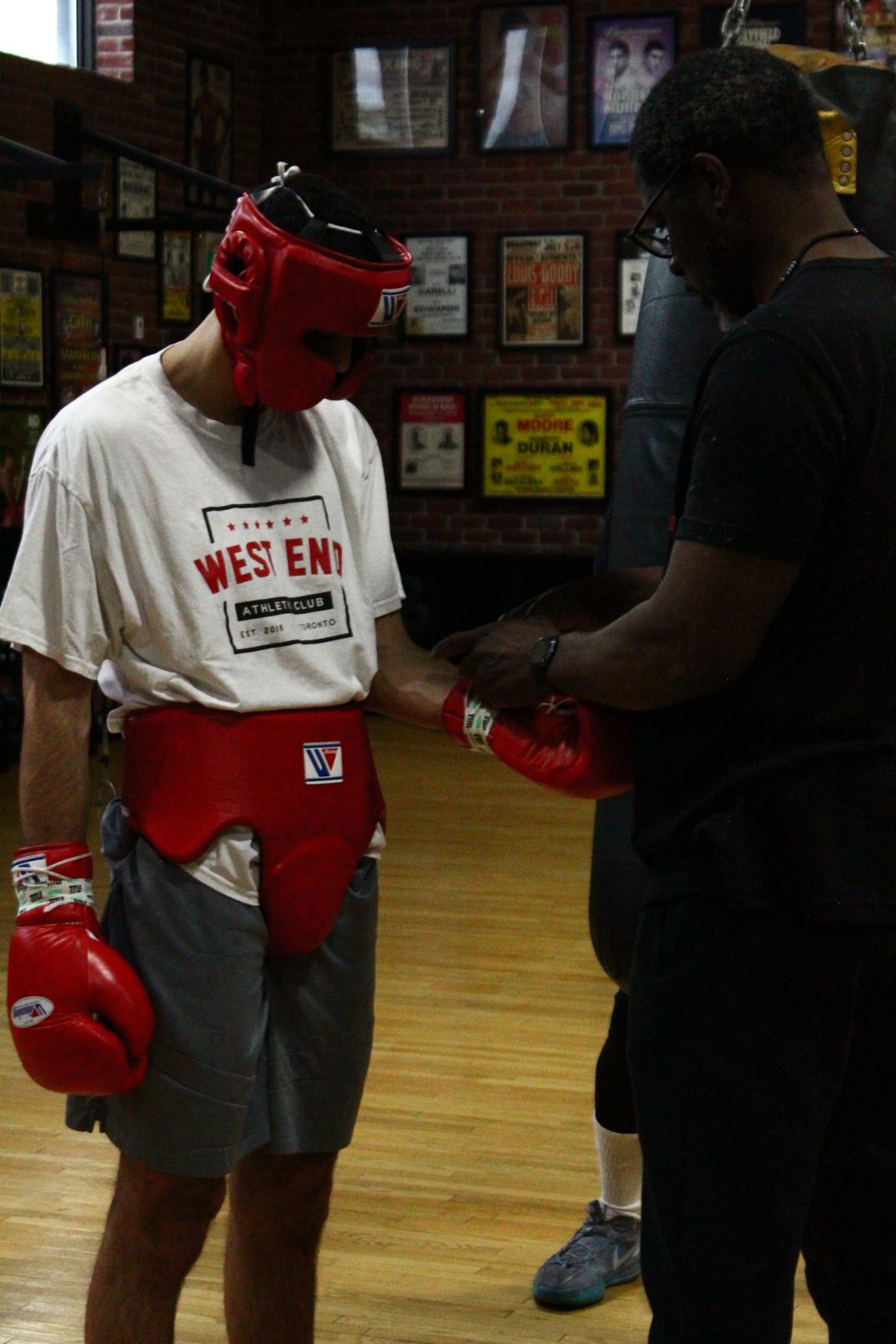 Beginner Sparring in the ring at West End