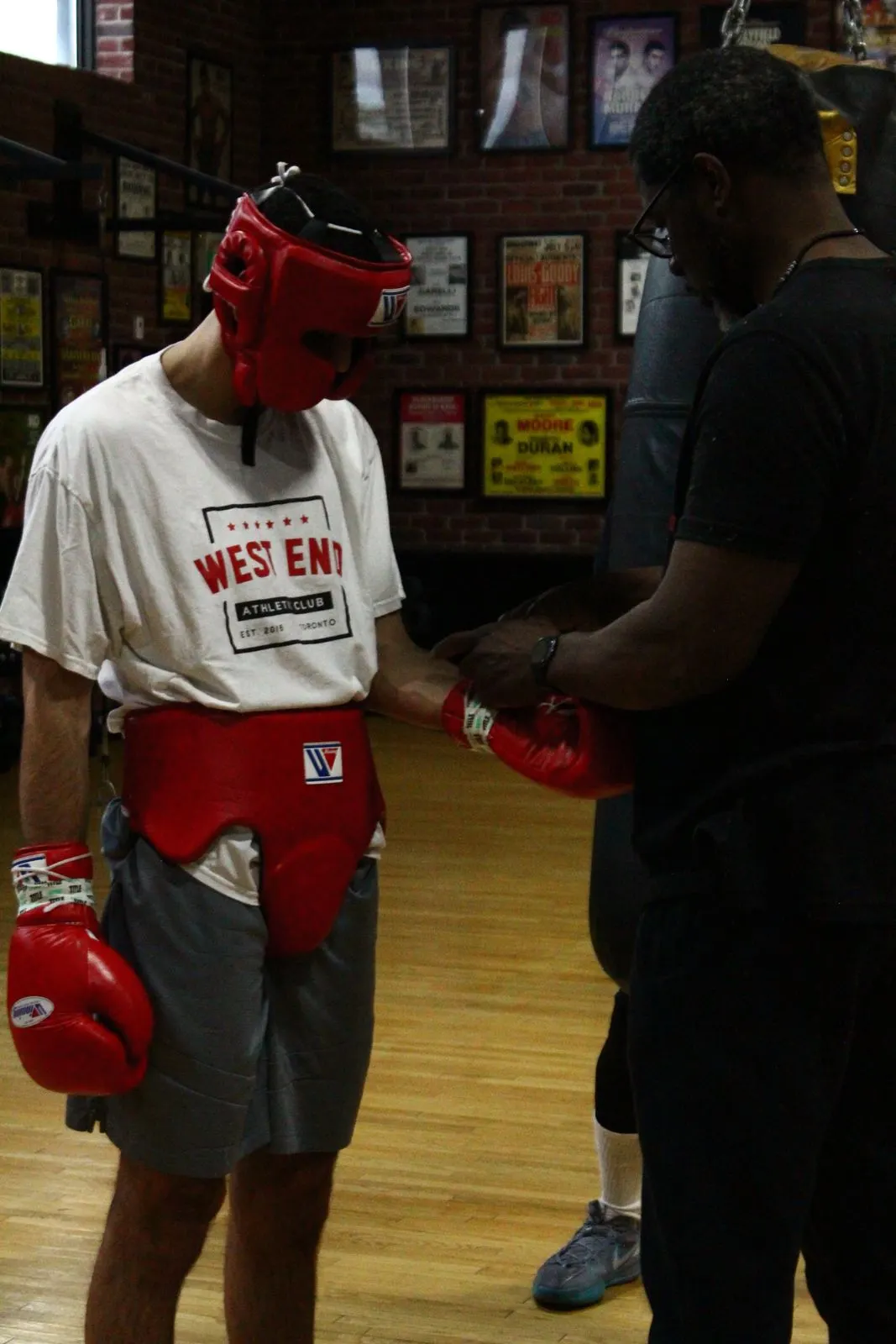 Beginner Sparring in the ring at West End