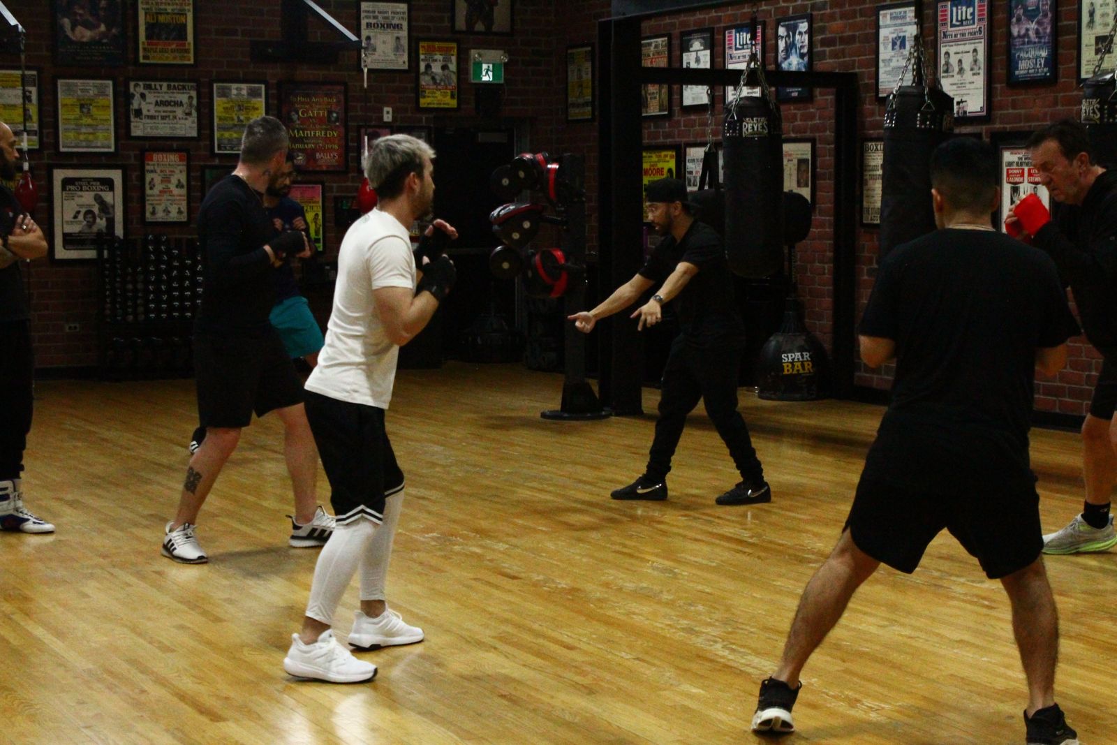 Group boxing class training at West End
