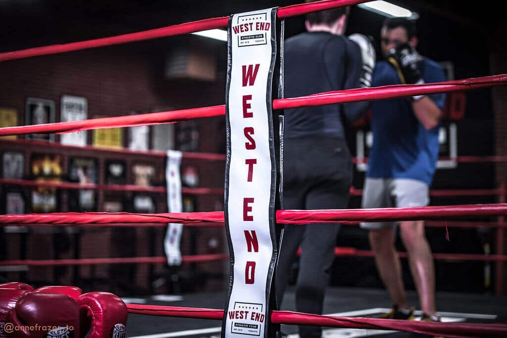 Women's boxing class at West End Athletic Club in Etobicoke